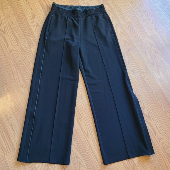 ATHLETA METROPOLIS WIDE LEG HIGH RISE PANTS ZIPPERED VENT HEM ELASTIC WAIST sz 6 - Picture 2 of 7